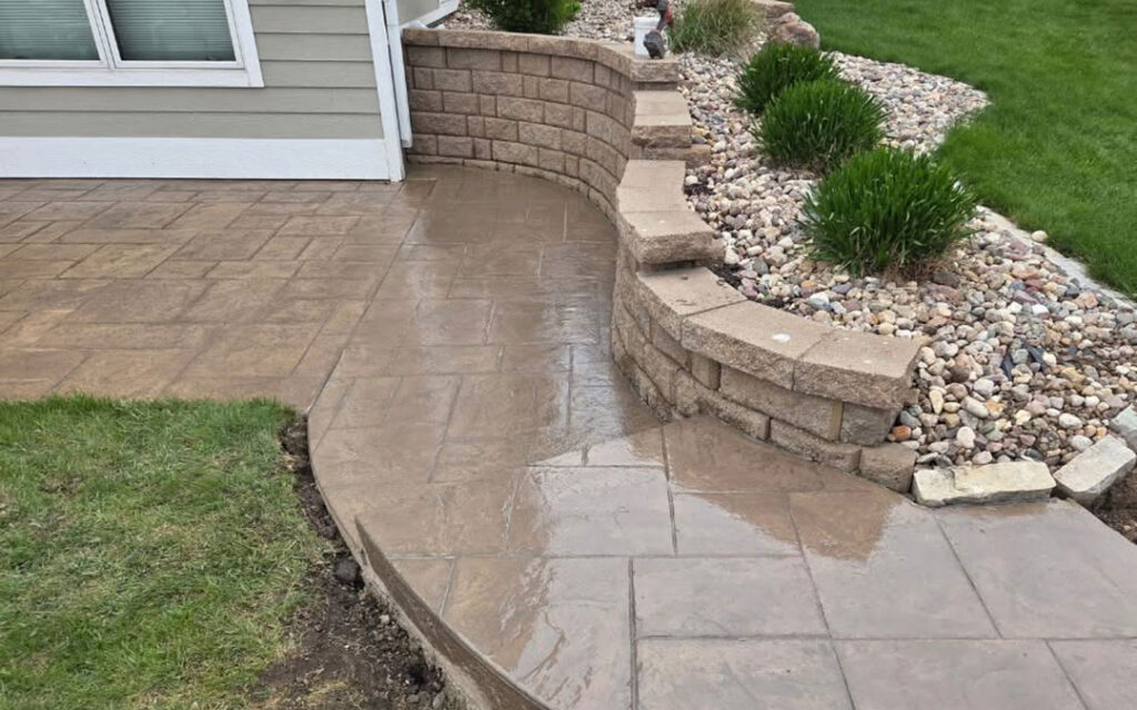Finished stamped patio.
