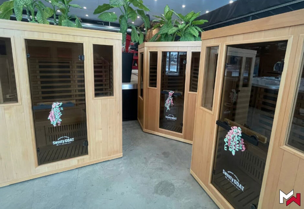 Sweaty GOAT MP2 infrared sauna, a two person model sold by Midwest Spas & More in Spirit Lake, Iowa